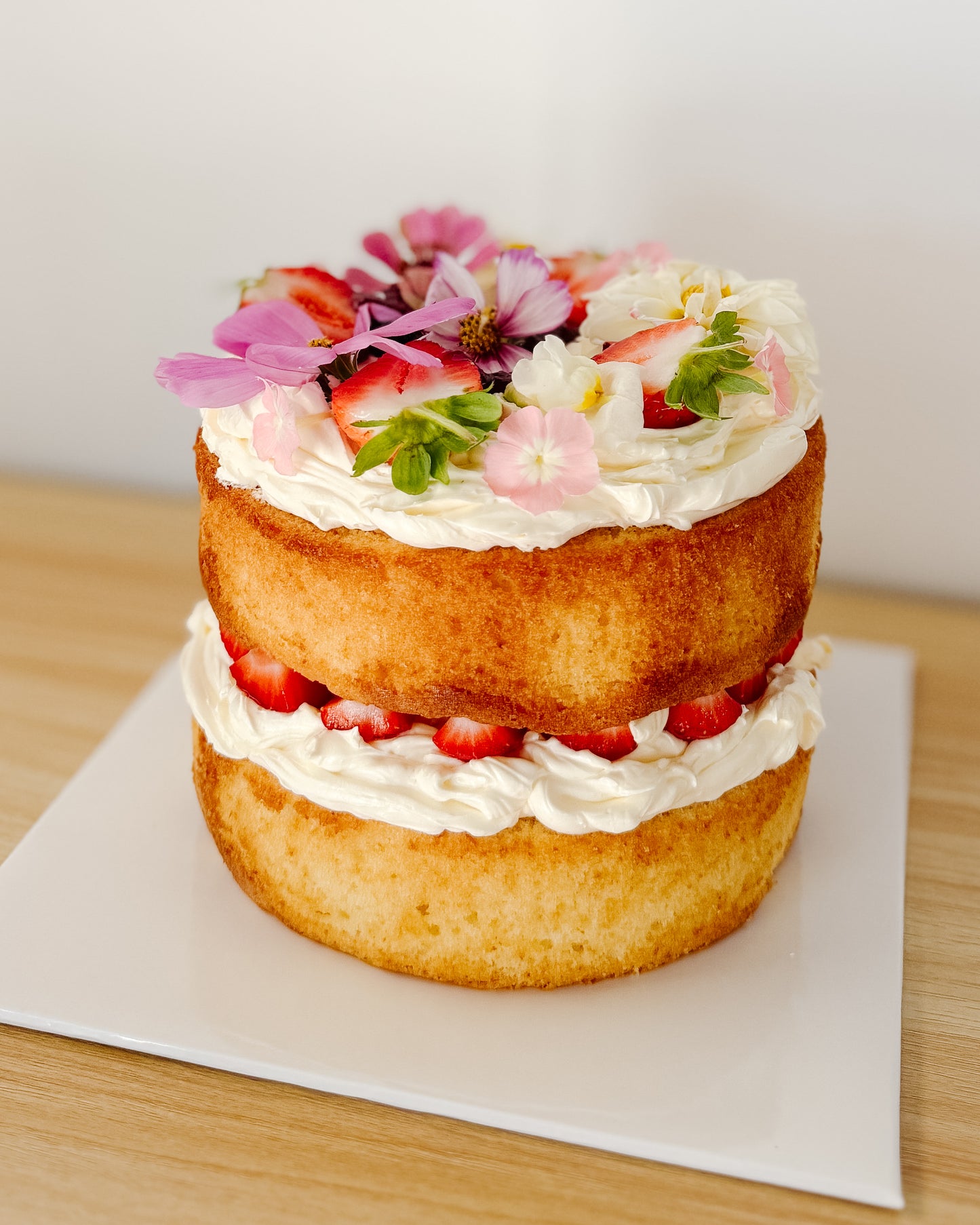 Stawberries + Cream Cake